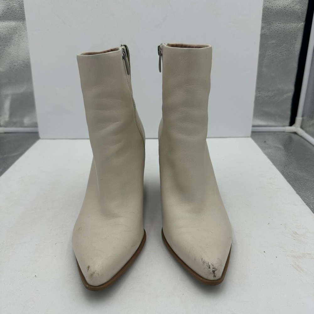 Nordstrom Womens Franka Leather Ankle Boots Size 9.5M Pointed Toe‎ Block Heel